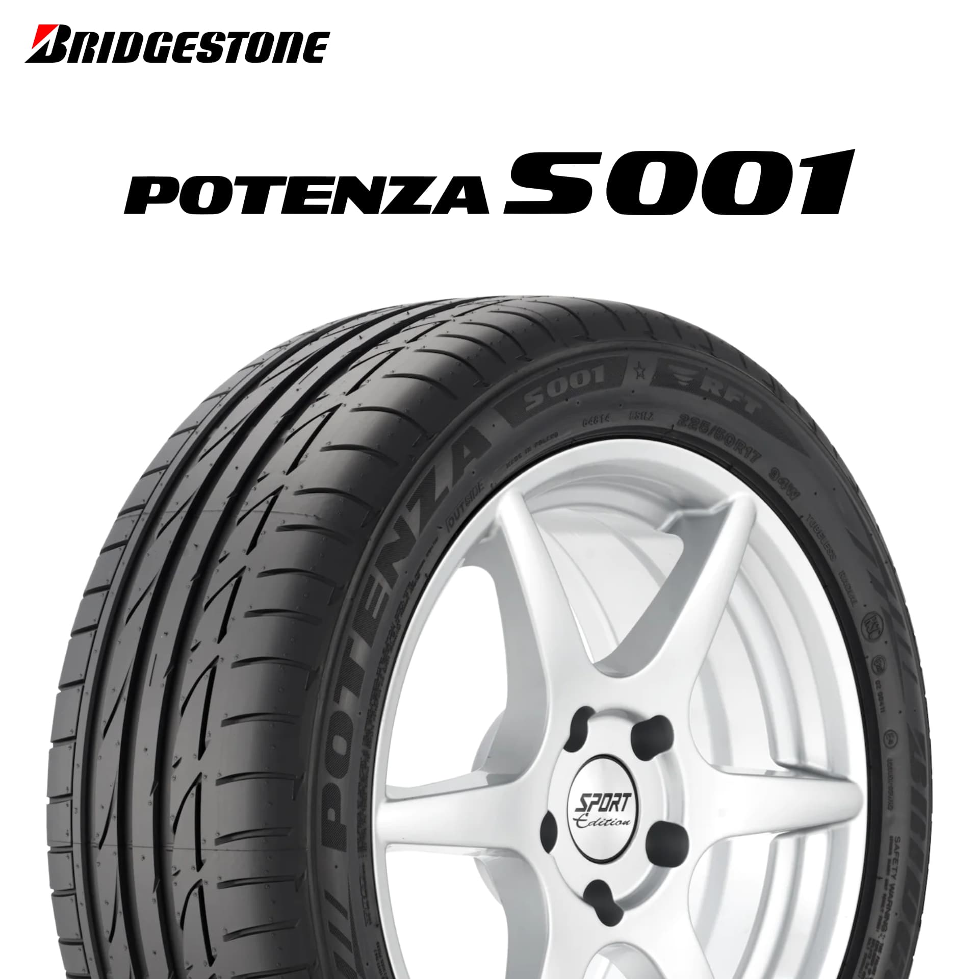 23年製 225/40R19 93Y XL RFT ★ ブリヂストン POTENZA S001 (ポテンザS001) BMW承認タイヤ ランフラットタイヤ 19インチ 新品